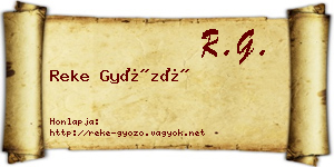 Reke Győző névjegykártya